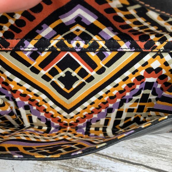 Vera Bradley Wallet Wristlet Black Leather Clutch Zip Minimalist Preppy Casual - Picture 9 of 13